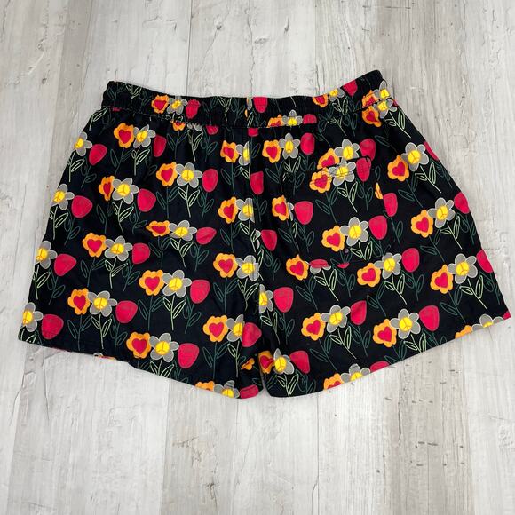Petals by Petals and Peacocks Flower Print Black Colorful Bright Board Shorts - Picture 2 of 8